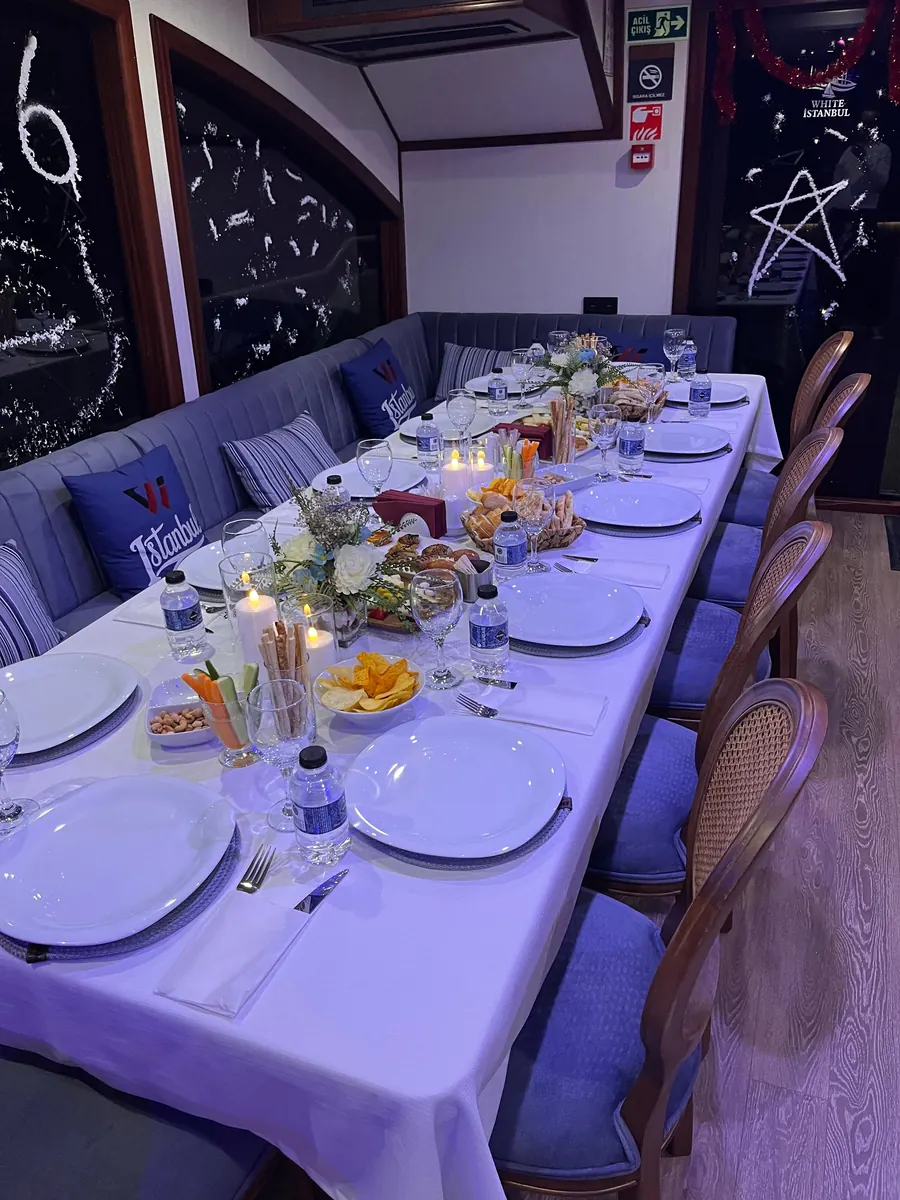 New Year's Eve dinner on a yacht on the Bosphorus
